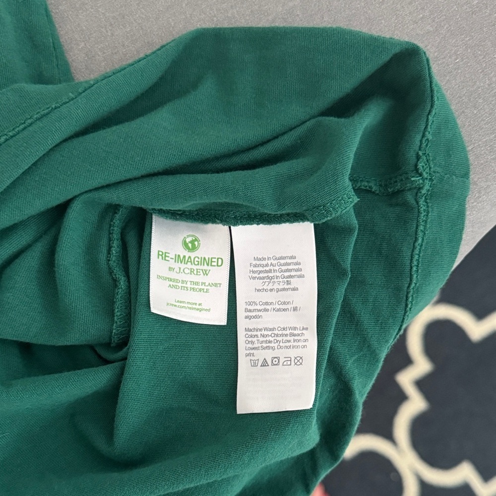 J Crew St Bernard Short Sleeved Graphic T Shirt Size L Teal Green - Picture 4 of 5